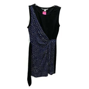 Diane Von Furstenberg Black Silk Dotted Dress